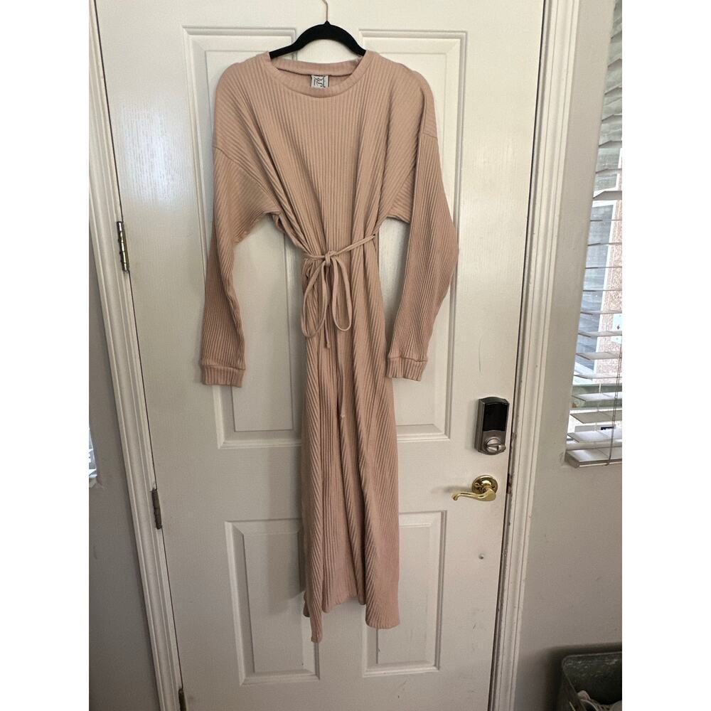 Baserange Women's Gravel Beige Shaw Kaftan Maxi Dress Size Medium Lagenlook — image 6 of 8
